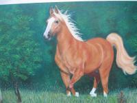 Horses - Trot - Pastel Oleo