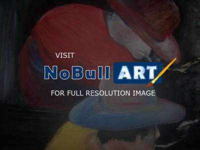 Rodigos De Art - Smokers - Canvas Oil Base Paint