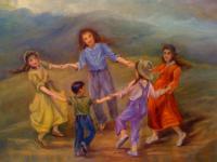 Rodigos De Art - Children At Play - Canvas Oil Base Paint