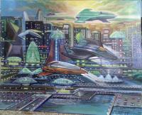 Sky Riders - Acrylic On Canvas Paintings - By Marc Lambert, Sci-Fi Painting Artist