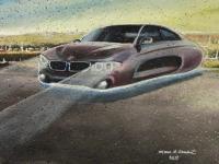 Bmw - Acrylic On Board Paintings - By Marc Lambert, Sci-Fi Painting Artist