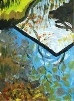 Fall Reflections - Tempera Paintings - By Angela Nhu, Impressionist Painting Artist