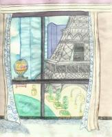 Vegas 1 - Watercolor Colored Pencil Drawings - By Angela Nhu, Whimsical Drawing Artist