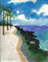 Chankanaab Beach - Watercolor Paintings - By Angela Nhu, Impressionist Painting Artist