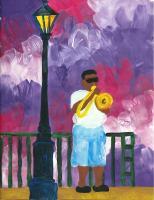 Travel - Street Musician - Tempera