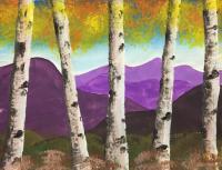 Aspens In The Mountains - Tempera Paintings - By Angela Nhu, Nature Painting Artist