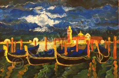 Travel - Venice At Night - Tempera