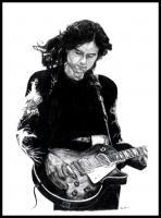 Jimmy Page - Graphite Drawings - By Risa Kent, Realism Drawing Artist