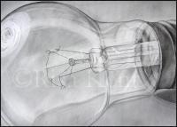 Lightbulb Study - Graphite Drawings - By Risa Kent, Realism Drawing Artist