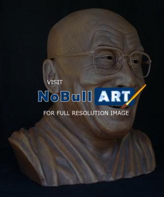 Portrait Busts - Ceramic Bust Sculpture Of H H The Dalai Lama - Ceramic