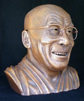 Portrait Busts - Ceramic Bust Sculpture Of H H The Dalai Lama - Ceramic