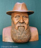 John Muir - Ceramic Sculptures - By Mark Obryan, Realism Sculpture Artist