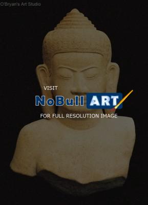 Portrait Busts - Khmer Buddha Wall Sculpture Bust - Ceramic