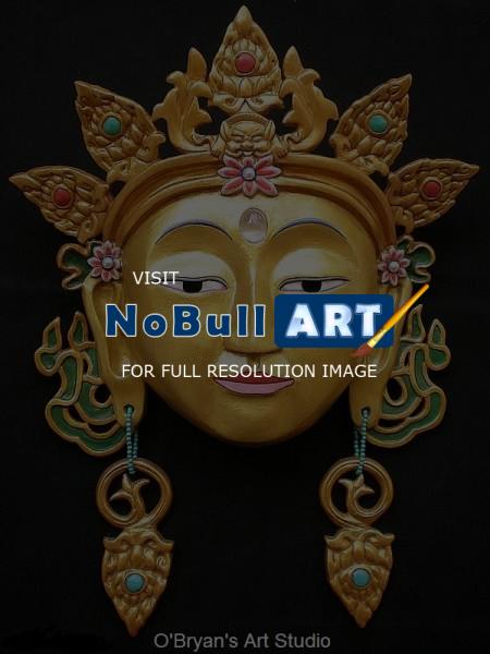Masks - Tibetan Bodhisattva Mask - Artists Sculpting Medium