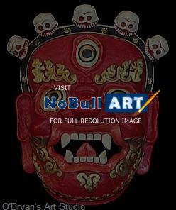 Masks - Tibetan Chokyong Demon Protector Mask - Artists Sculpting Medium