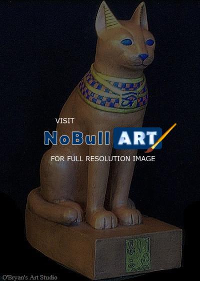 Animal Sculpture - Ancient Egyptian Cat Goddess Bast - Ceramic