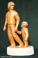 Figurative Sculpture - Steven Stayner And Timmy White Statue Maquette - Artists Sculpting Medium