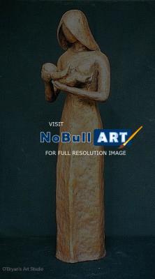 Figurative Sculpture - Woman Holding Her Baby - Artists Sculpting Medium
