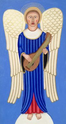 Illustration - Singing Angel Playng A Lute - Multi Media