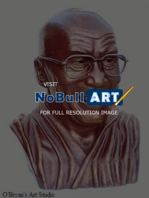 Portrait Busts - Bronze Bust Sculpture Of H H The Dalai Lama - Bronze
