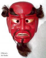 Japanese Sanju Bugaku Mask - Artists Sculpting Medium Other - By Mark Obryan, Regional Stylized Other Artist