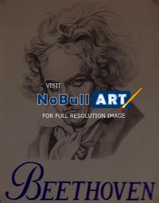 Illustration - Beethoven Drawing - Pencil