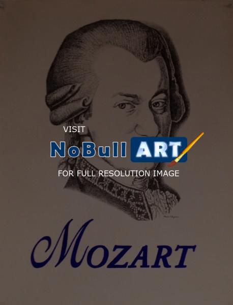 Illustration - Mozart Drawing - Ink
