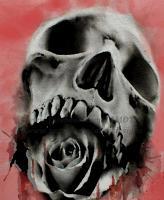 Skulls - Dark Rose - Digital Art