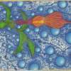 Bubbles Of Arisaema - Prisma Colors Drawings - By Laura Burris, Splatter Paint Drawing Artist