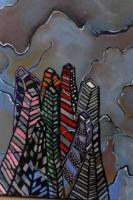 City Scape - Acrylics Paintings - By Carmen Bowen-Bush, Abstract Painting Artist