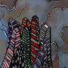 City Scape - Acrylics Paintings - By Carmen Bowen-Bush, Abstract Painting Artist