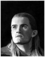 Portrait Of Orlando Bloom As Legolas - Pencils On Bristol Drawings - By Allen Palmer, Portrait Drawing Artist