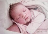 Baby Shay - Colored Pencil On Bristol Drawings - By Allen Palmer, Portrait Drawing Artist