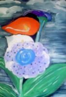 Flower Above The Storm - Acrylic Painting Paintings - By Tonya Atkins, Abstract Painting Artist
