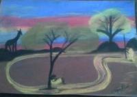 Restful Day - Pastel Colors Drawings - By Tonya Atkins, African Drawing Drawing Artist