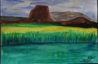 Blue Valley - Watercolors Paintings - By Tonya Atkins, Landscape Painting Artist