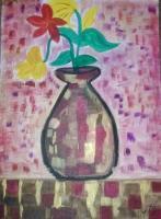 Vintage Vase - Acrylic Painting Paintings - By Tonya Atkins, Still Life Painting Artist