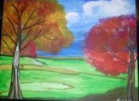 Walk In The Park - Acrylic Painting Paintings - By Tonya Atkins, Landscape Painting Artist