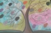 Suger Plum - Pastel Colors Drawings - By Tonya Atkins, Abstract Drawing Artist