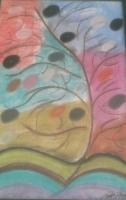 Suger Plum - Pastel Colors Drawings - By Tonya Atkins, Abstract Drawing Artist