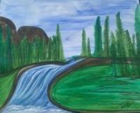 The River Of Happiness - Acrylic Painting Paintings - By Tonya Atkins, Landscape Painting Artist
