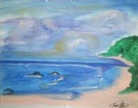 Delightful Sky - Watercolors Paintings - By Tonya Atkins, Landscape Painting Artist