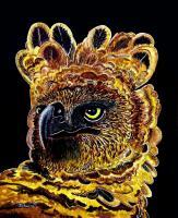 Drawings In Ink - Crowned Eagle - Ink On Claybord