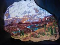 Ancient Hidden Places - Evening Monsoon - Acrylic On Stone