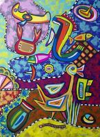 The Duck - Acrylic On Canvas Paintings - By Magdalena Giesek, Naive Painting Artist