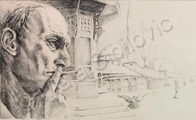 Drawings - Man From Sarajevo - Charcoal And Graphite