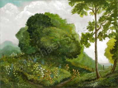 Landscape - Abandoned Garden - Oil
