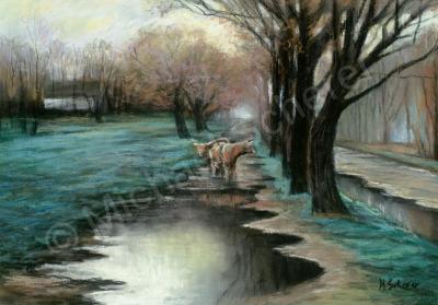 Landscape - Wet Spring - Pastel