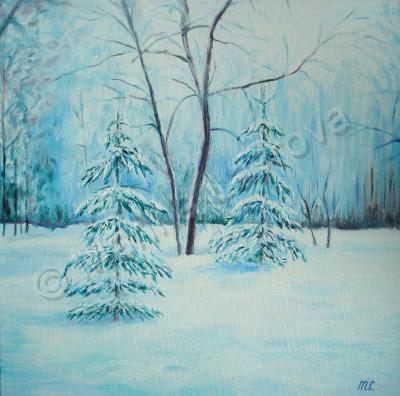 Oil Paintings - Winter Morning - Oil On Canvas Panel