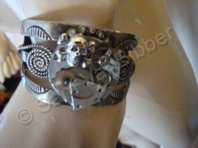 Bracelet - Steampunk Skull Bracelet - Metal